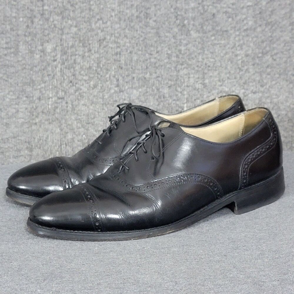 Bostonian Impression Cap Toe Dress Shoes Mens 10 E/C Black Leather Oxford 22021